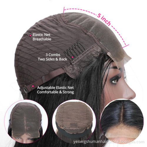 Wholesale Mink Brazilian Virgin Body Wave Hair Lace Closure Wig Natural Human Hair Cheap 5X5 Lace Closure Wigs For Black Women